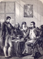 Ferdinand van Spanje doet afstand van zijn kroon op dictaat van keizer Napoleon